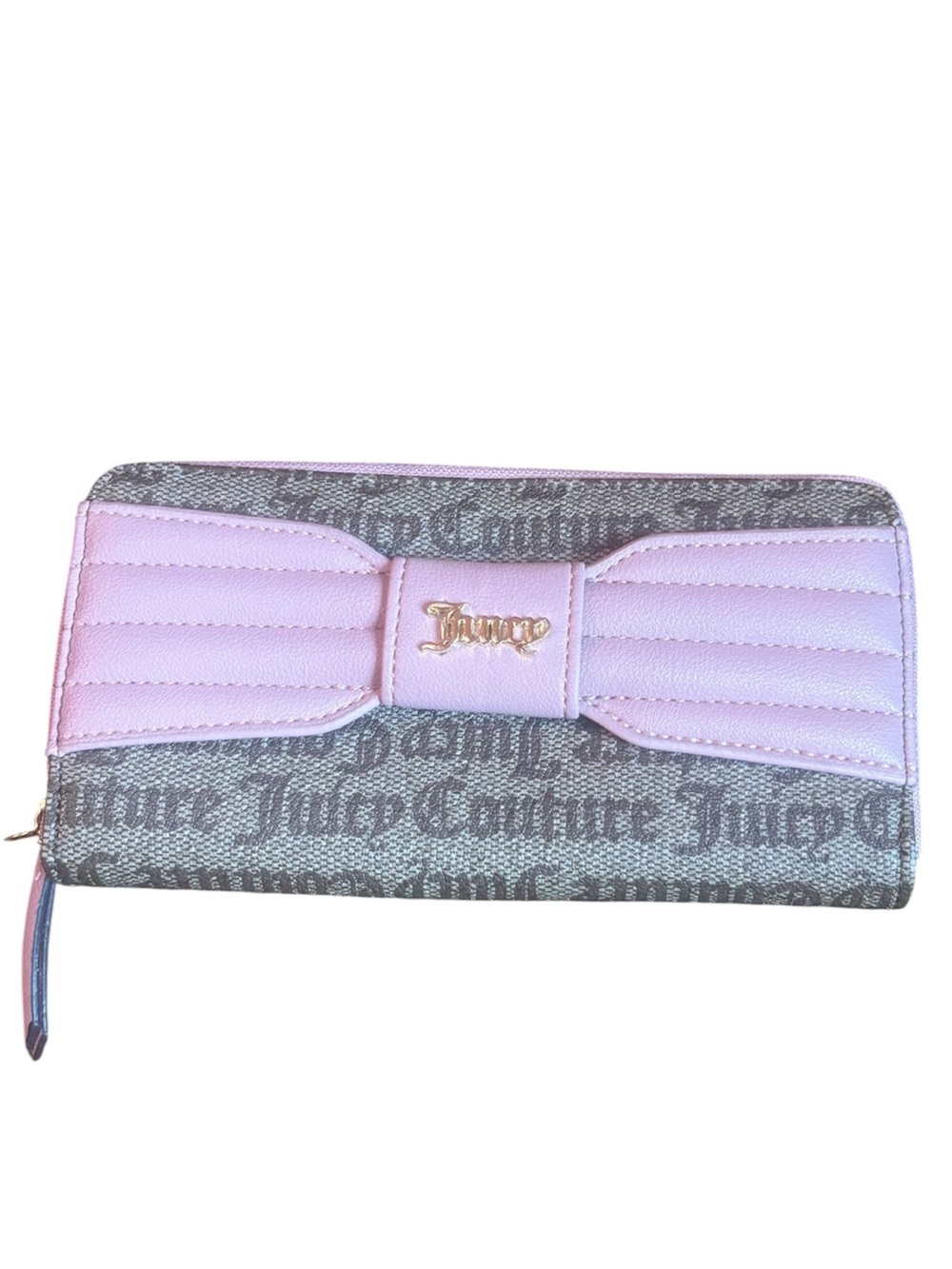 Juicy Couture Pink Bow Logo Zip Wallet